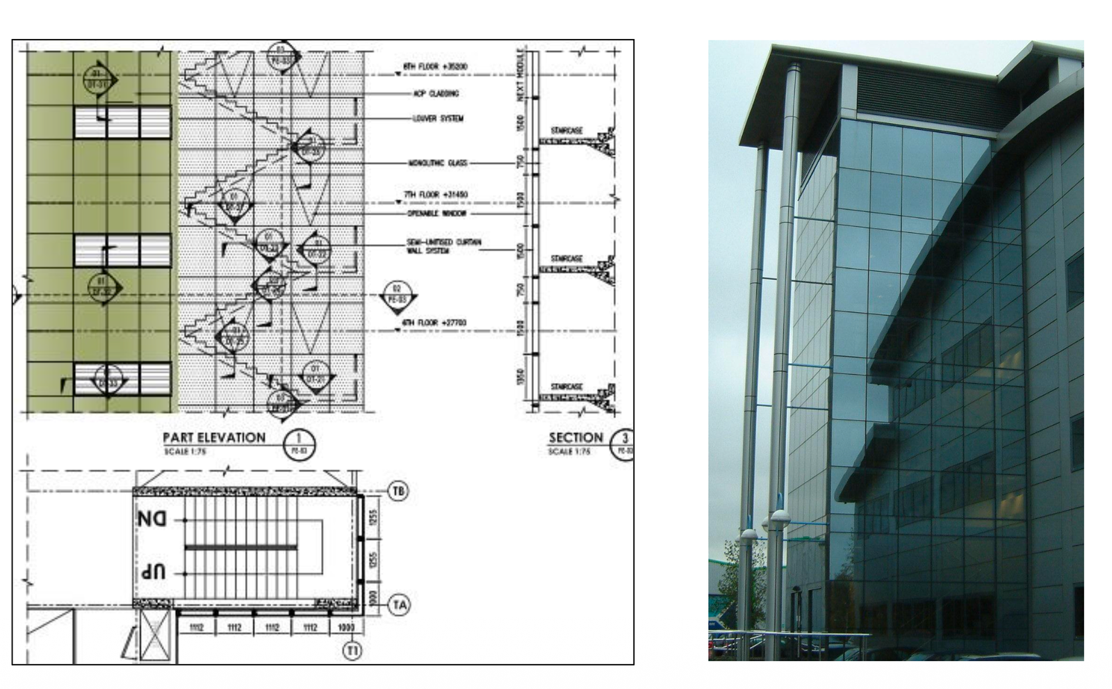 Semi unitized curtain wall system from the company profile