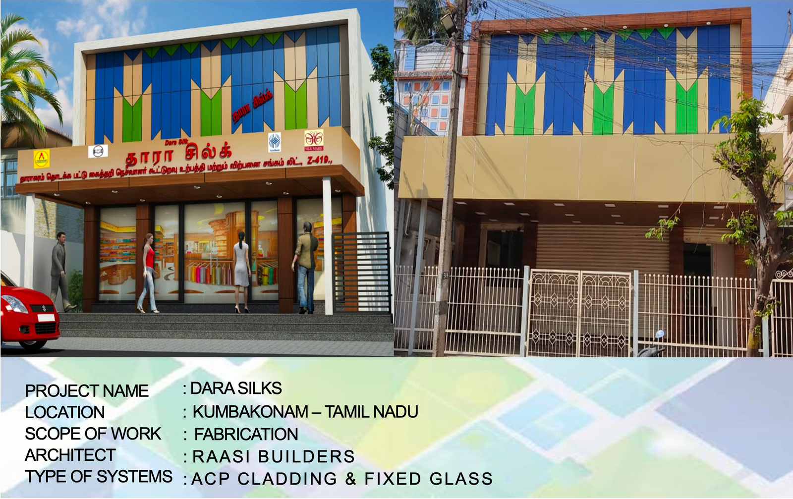 Dara Silks facade project in Kumbakonam Tamil Nadu