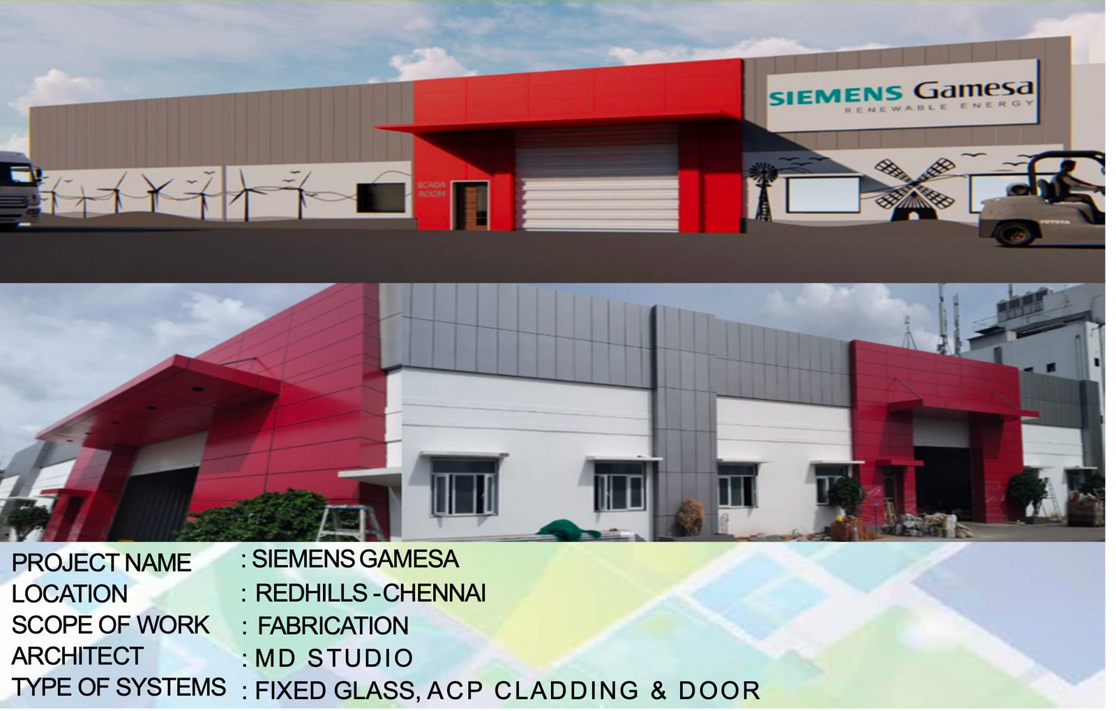 Siemens Gamesa facade project in Redhills Chennai