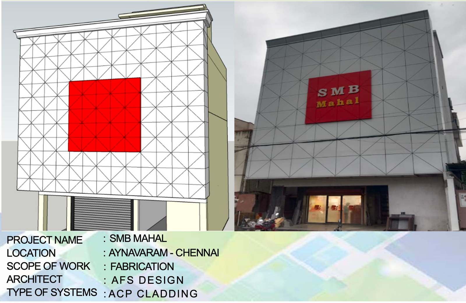 SMB Mahal facade project in Ayanavaram Chennai